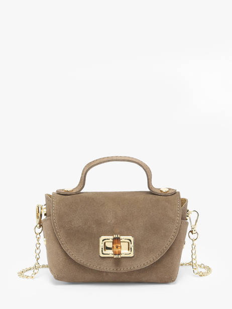 Cross Body Tas Velvet Leder Milano Bruin velvet VE24117
